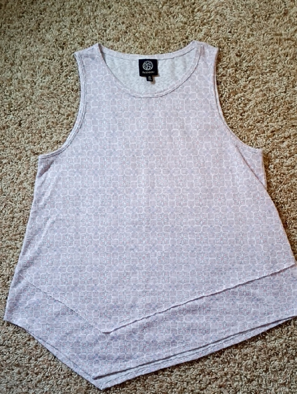 bobeau Light Pink Layered Sleeveless Tank Top